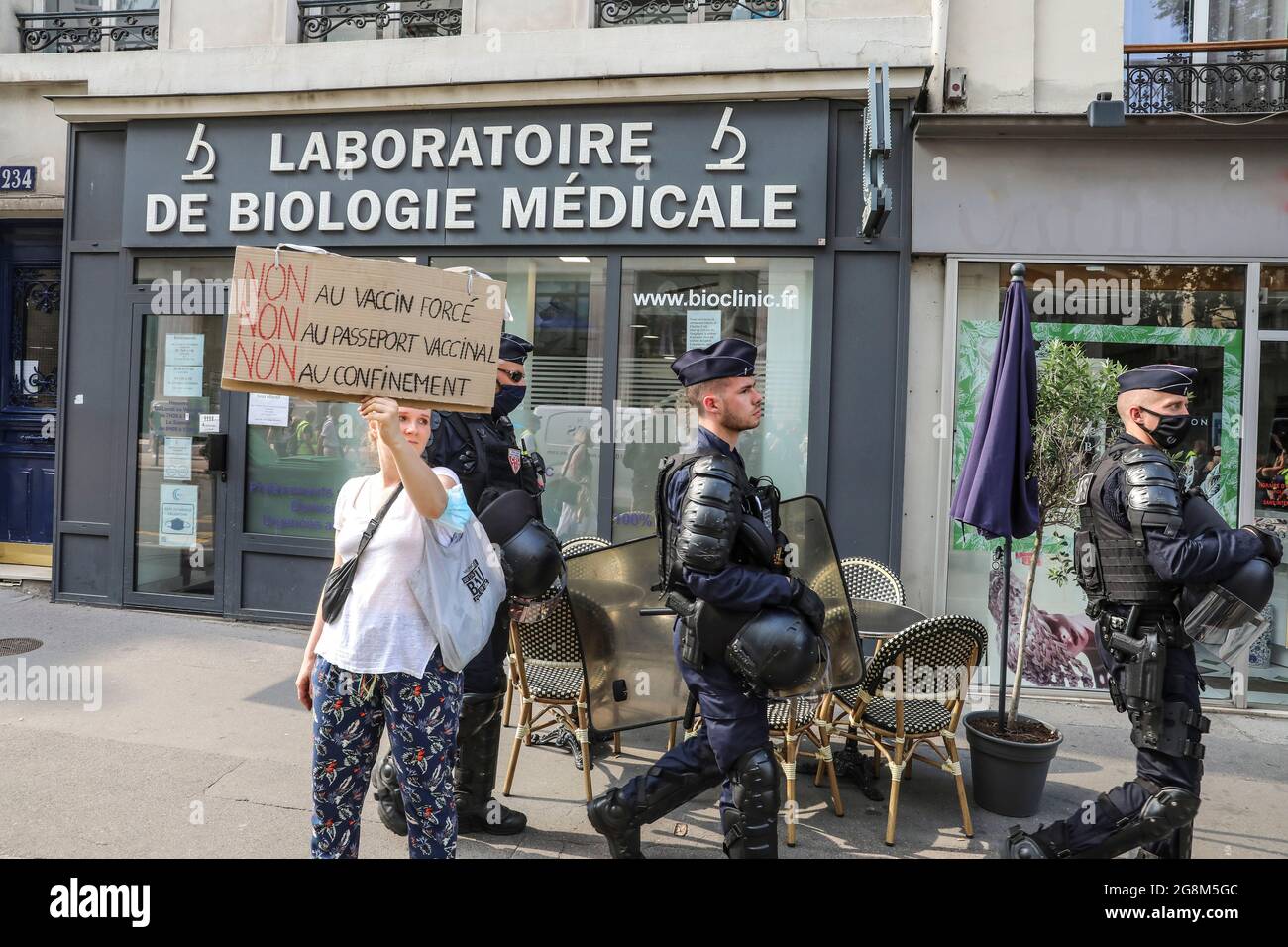 DEMONSTRATION AGAINST VACCINATION IN PARIS Stock Photo
