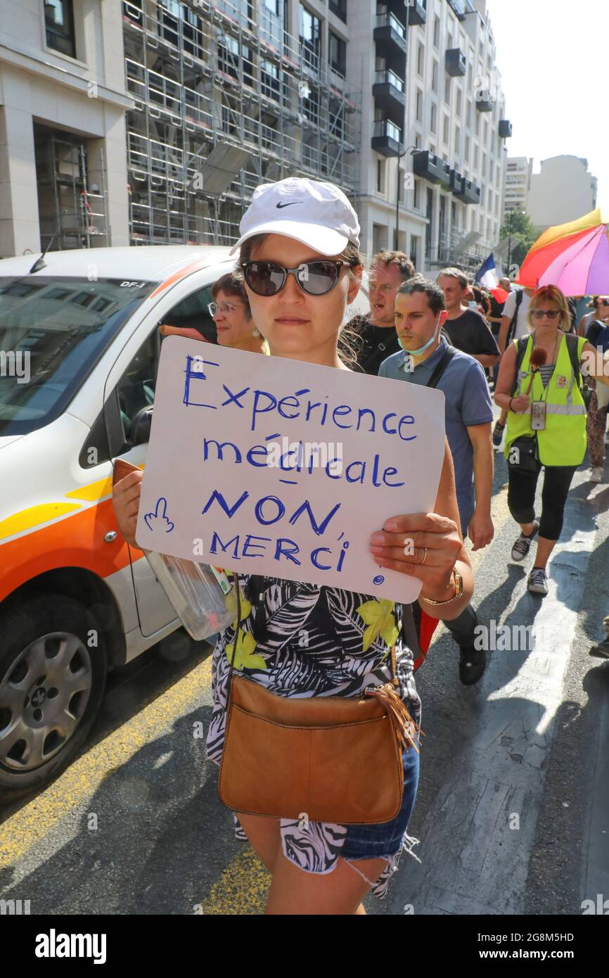 DEMONSTRATION AGAINST VACCINATION IN PARIS Stock Photo