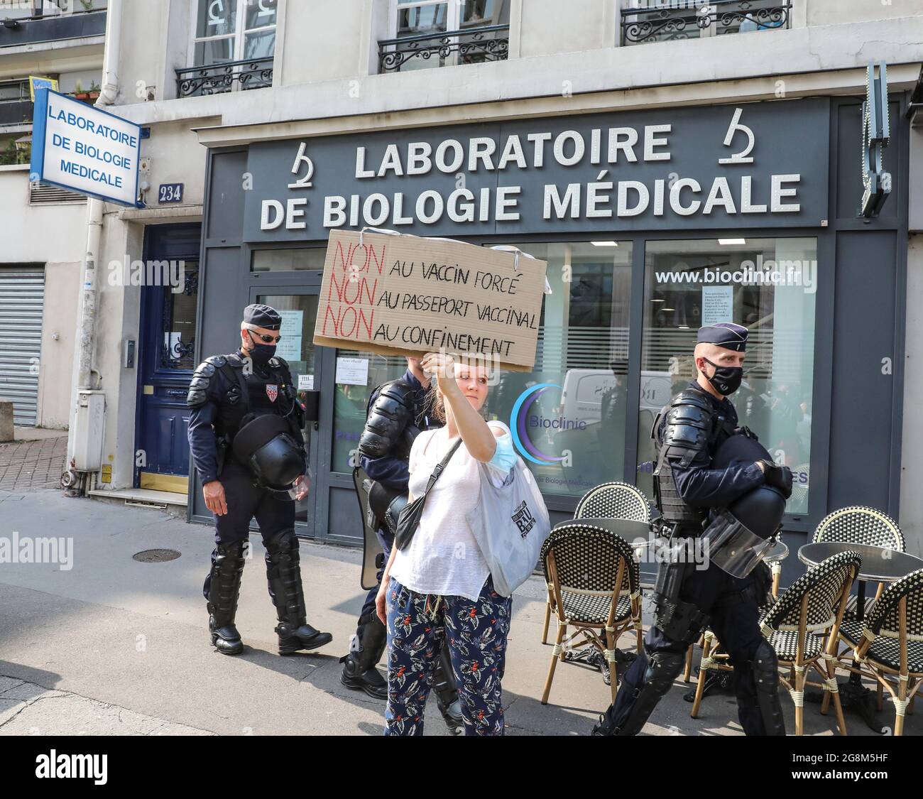 DEMONSTRATION AGAINST VACCINATION IN PARIS Stock Photo