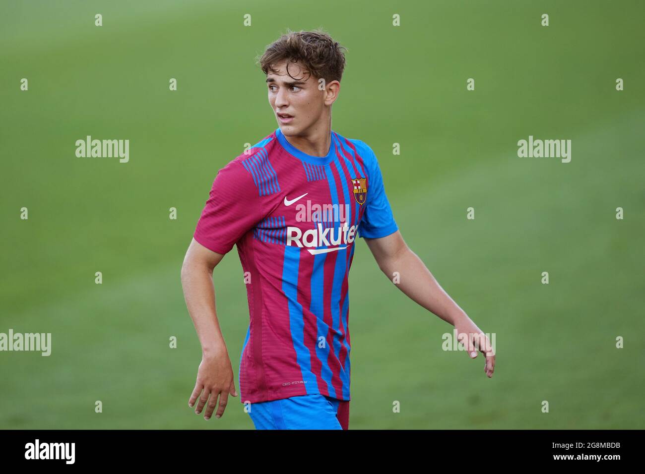 Pablo Gavi of FC Barcelona during the friendly match between FC Barcelona and Nastic de Tarragona played at Johan Cruyff Stadium on July 21, 2021 in Barcelona, Spain. (Photo by PRESSINPHOTO) Stock Photo