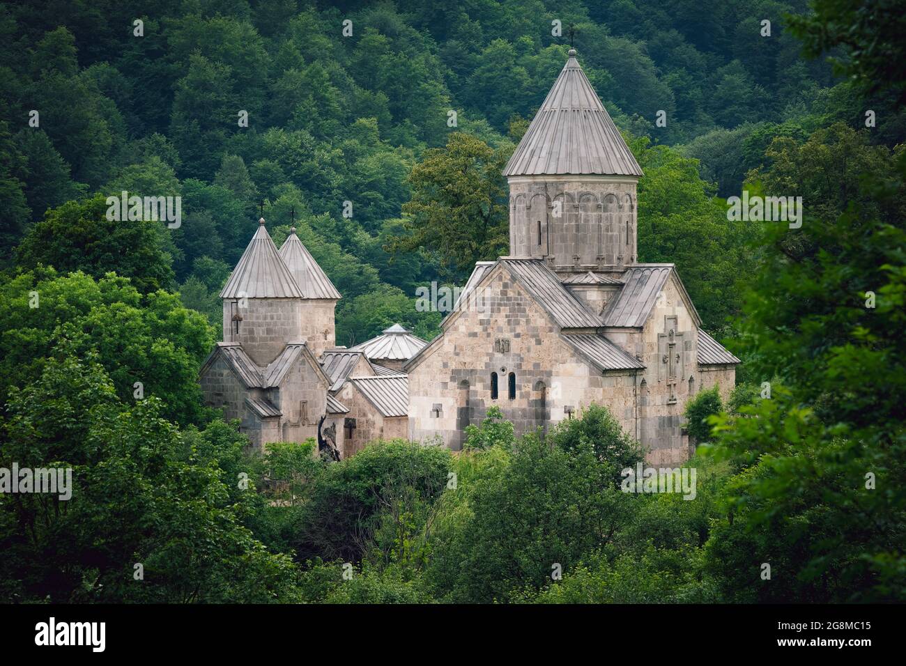 Haghartsin is a 13th-century monastery located near the town of Dilijan in the Tavush Province of Armenia. Was built between 10th and 13th centuries. Stock Photo