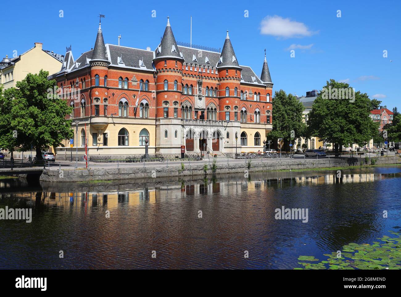 Orebro, Sweden - July 19, 2021: Exterior view of the Clarion Collection Hotel Borgen located at the riverside. Stock Photo