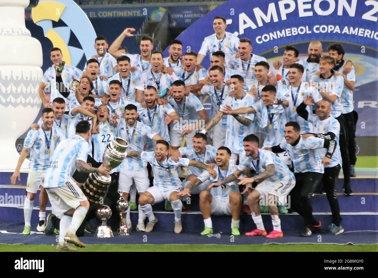 Célébration Victory during the Copa America 2021, Final football match ...