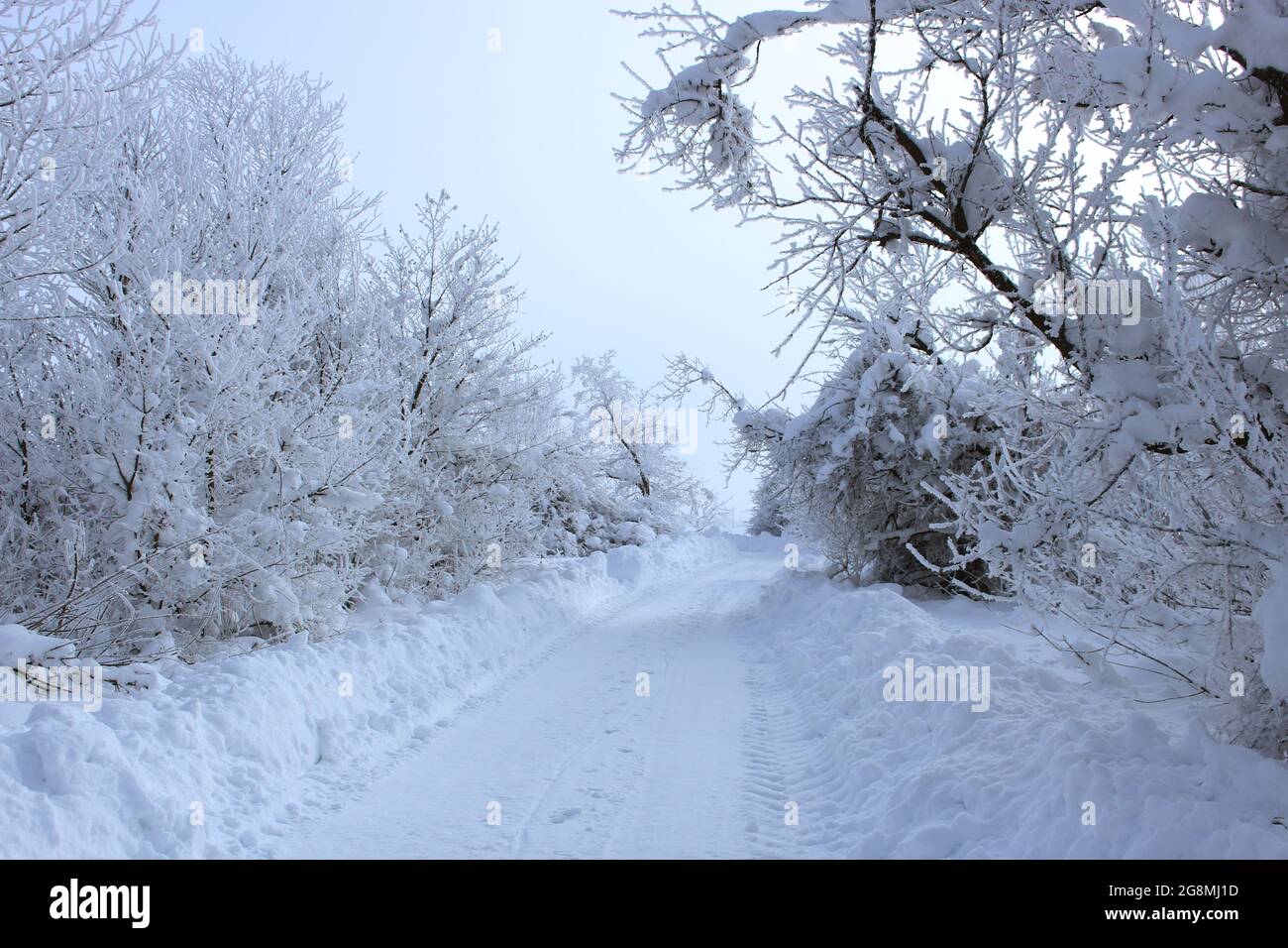 Empty road snowfall in hi-res stock photography and images - Alamy