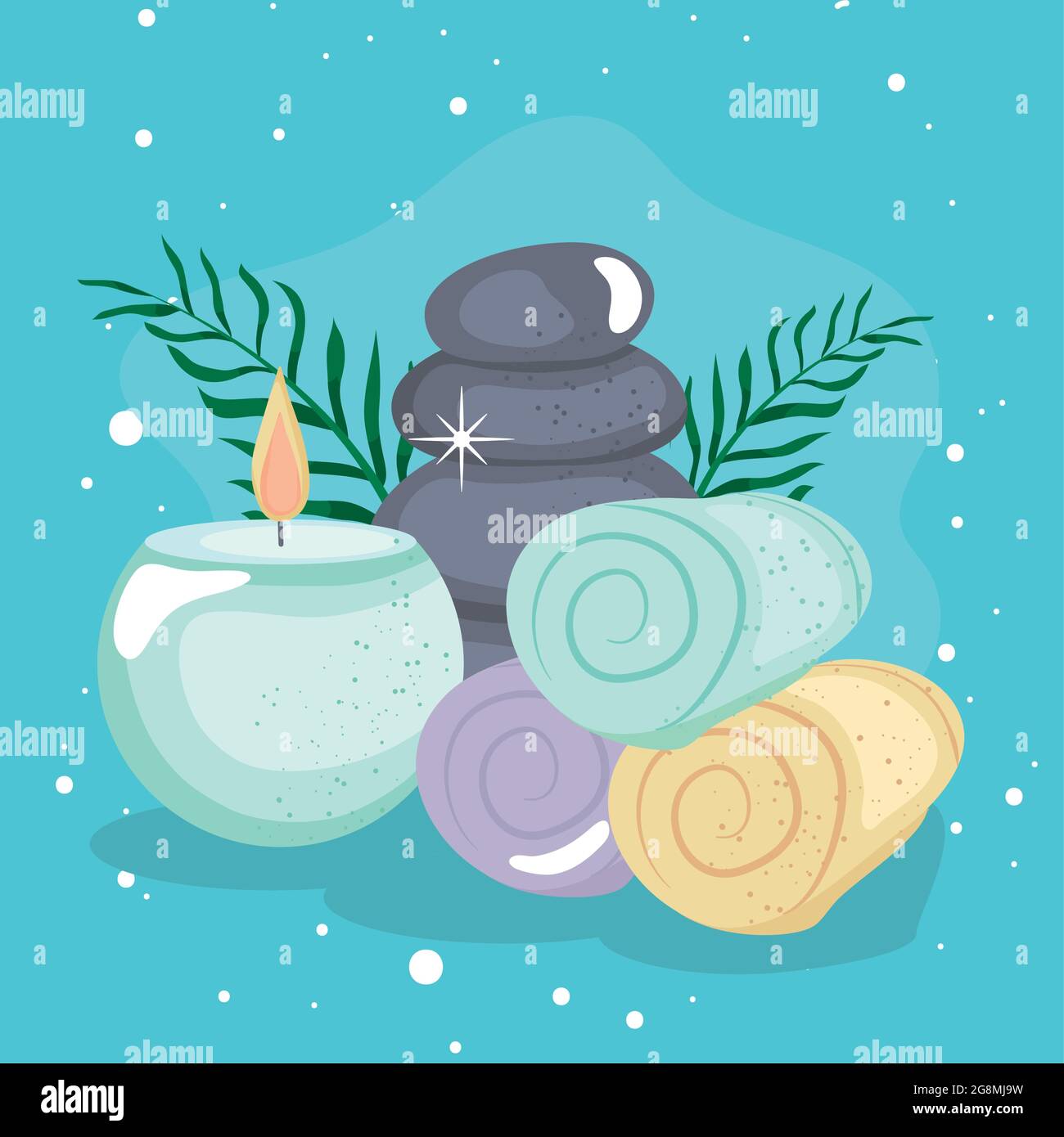 spa rocks and candle wax treatment icons Stock Vector Image & Art - Alamy