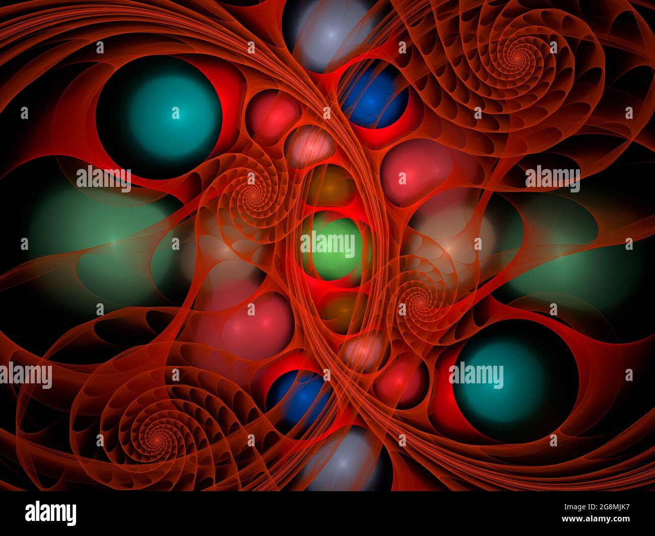 Fractal plastic bubbles - abstract computer-generated illustration ...