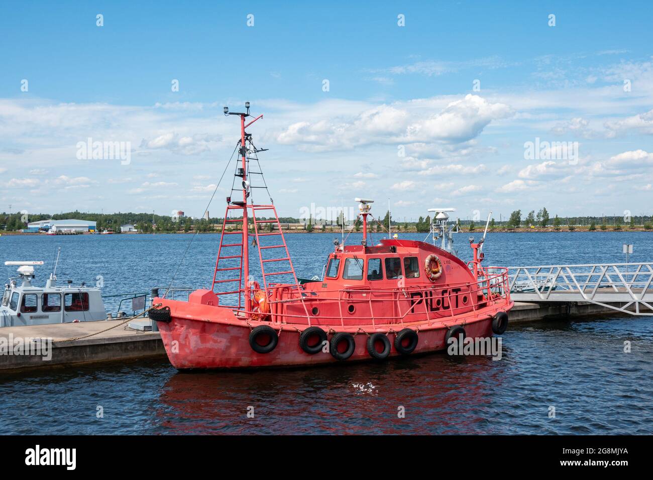 Steel frame pilot cutter L-102 at Maritime Museum of Finland or Maritime Centre Vellamo in Kotka, Finland Stock Photo