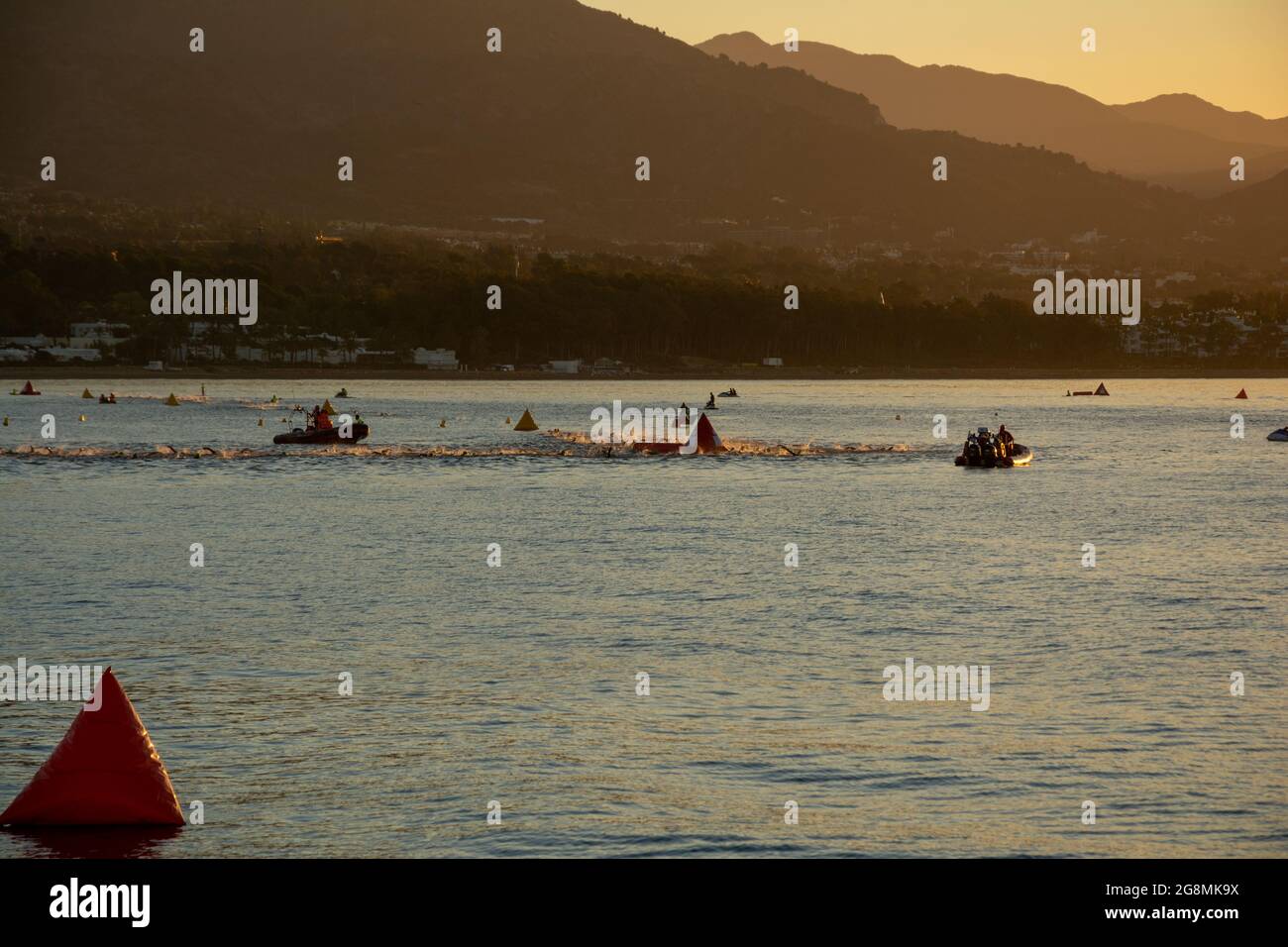 PUERTO BANUS, SPAIN - APRIL 28, 2018 ironman triathlon Competition Stock Photo