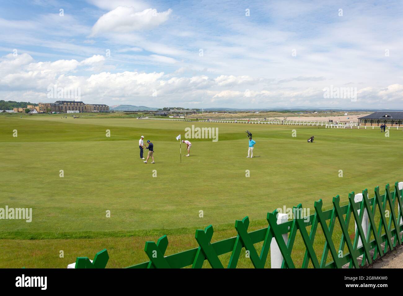 The Green on 18th fairway, The Old Course, The Royal and Ancient Golf Club of St Andrews, St Andrews, Fife, Scotland, United Kingdom Stock Photo
