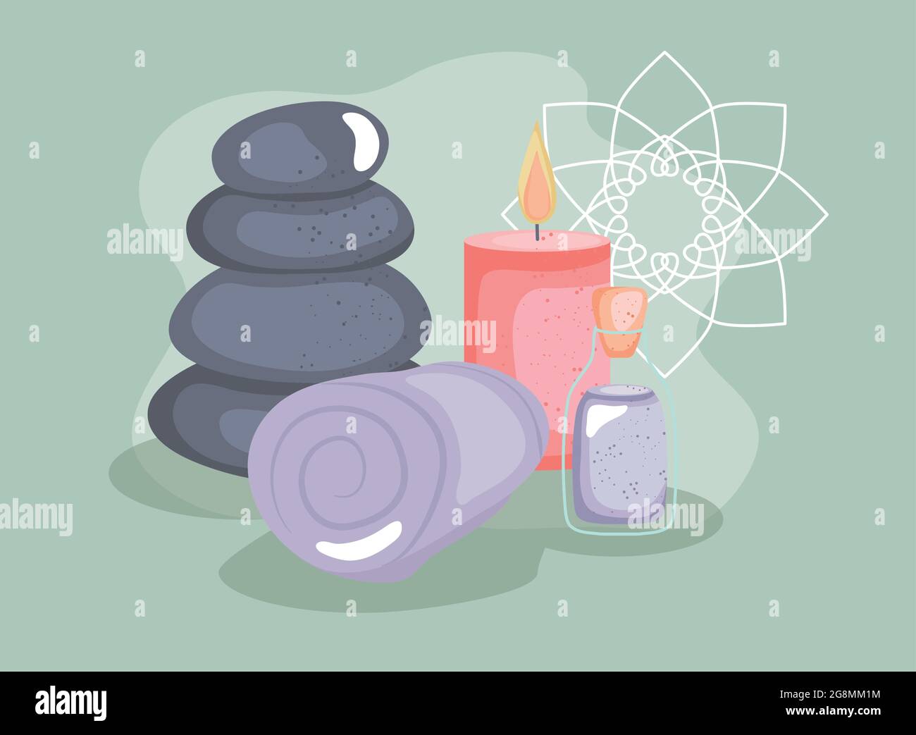 spa rocks ,candles and towel icons Stock Vector Image & Art - Alamy