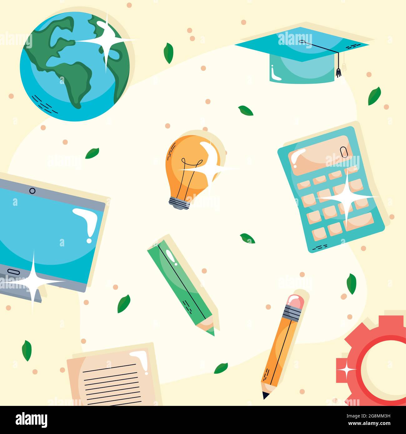 learning supplies pattern set icons Stock Vector Image & Art - Alamy