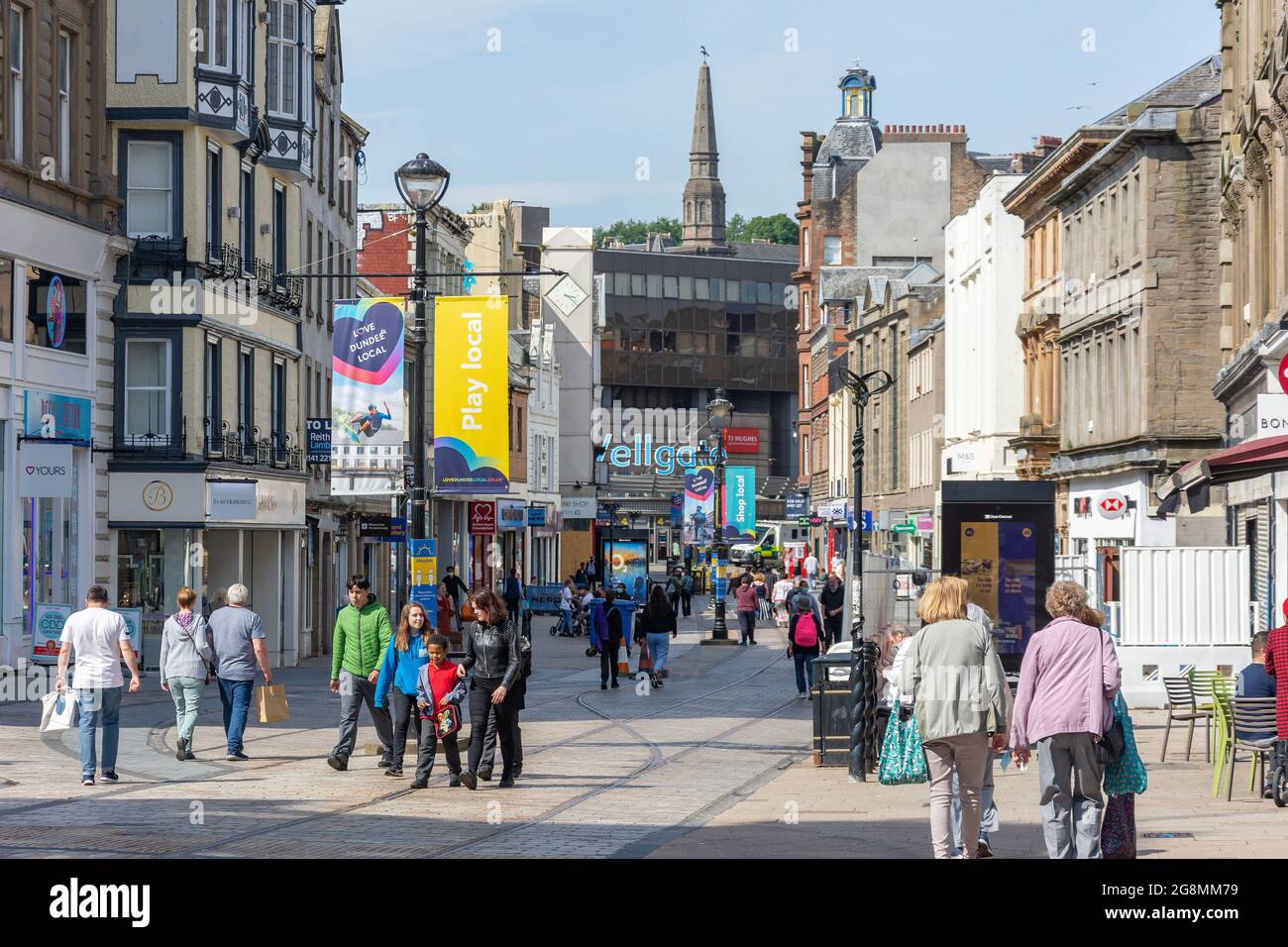 Pedestrianised Murrygate, Dundee City, Scotland, United Kingdom Stock Photo