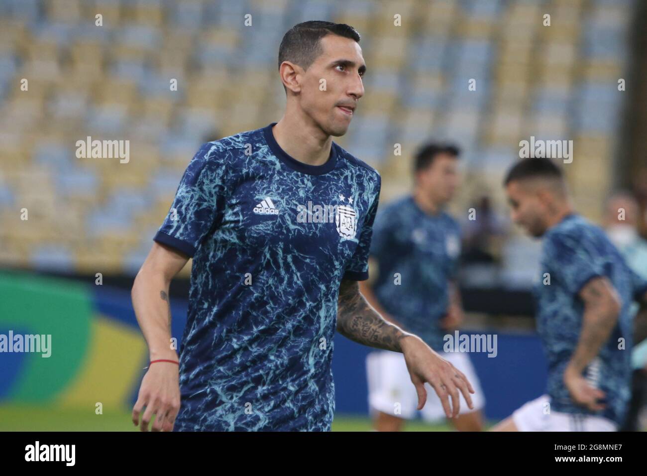 Angel Di Maria  of Argentina during the Copa America 2021,final football match between Argentina and Brazil on July 10, 2021 at Estadio de Maracaná in Rio de Janeiro , BrazilAngel Di Maria of  Argentina  during the Copa America 2021, Final football match between Argentina and Brazil on July 11, 2021 at Maracana stadium in Rio de Janeiro, Brazil .Photographe Laurent Lairys  / DPPI Stock Photo