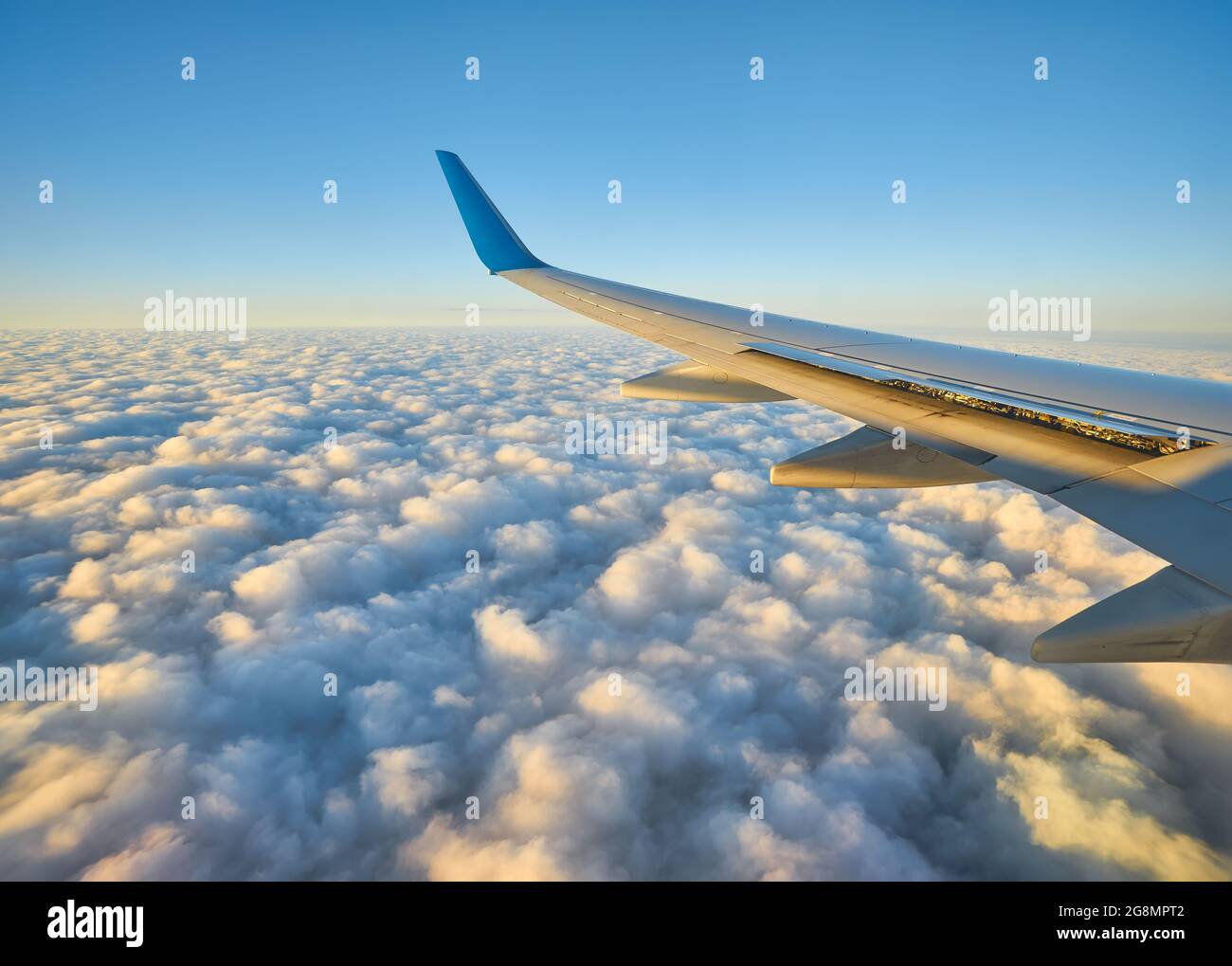 pretty sunset sky with plane