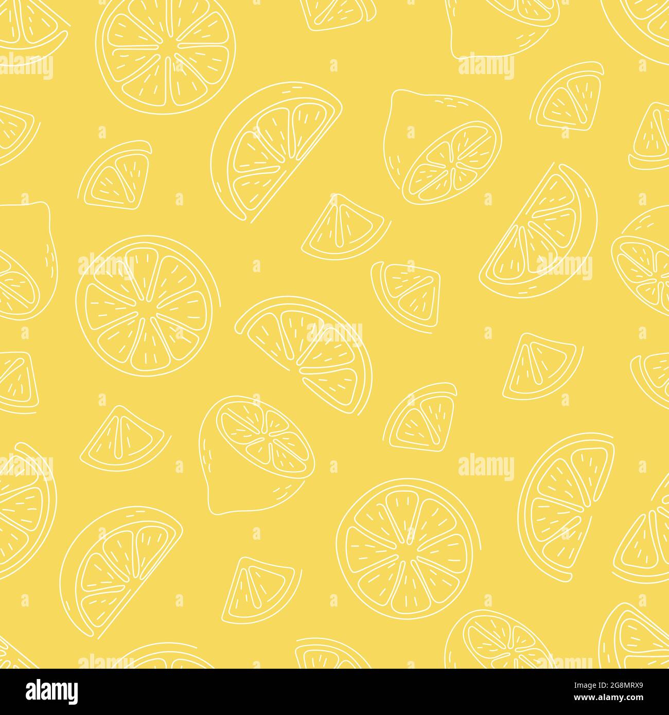 Seamless pattern of hand drawn lemons. Citrus fruit background. Perfect ...