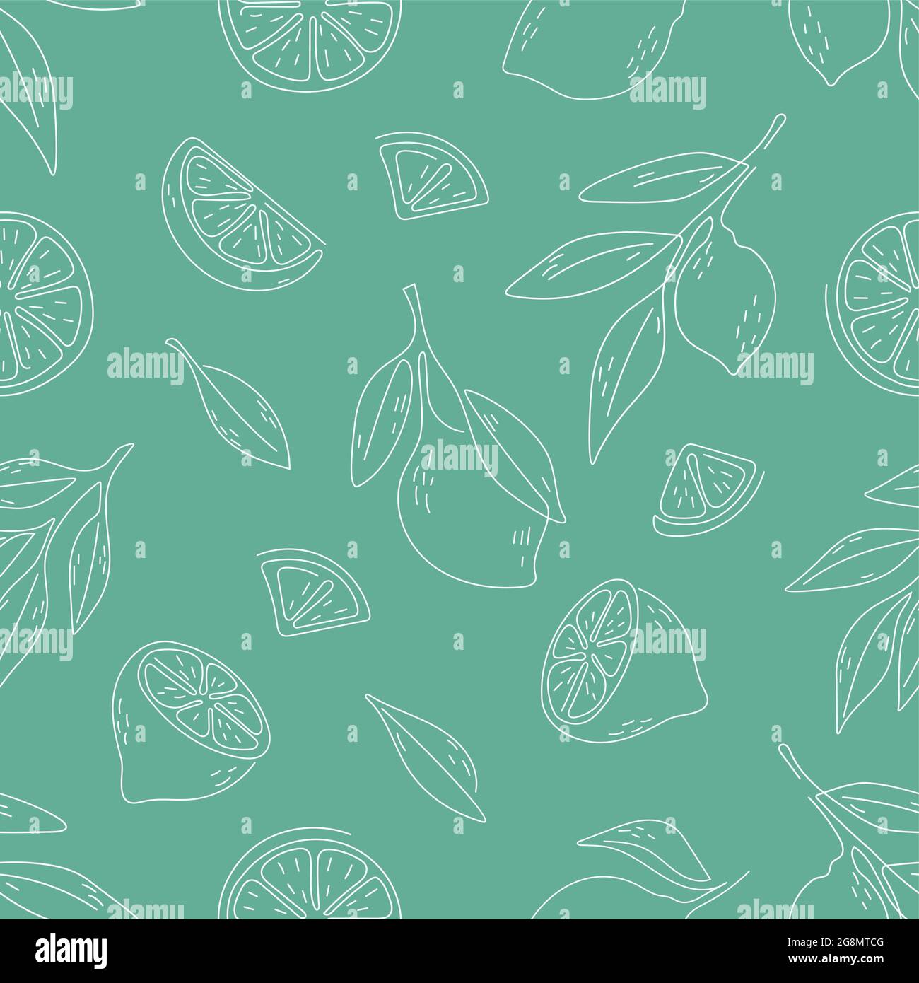 Seamless pattern of hand drawn lemons. Citrus fruit background. Perfect ...