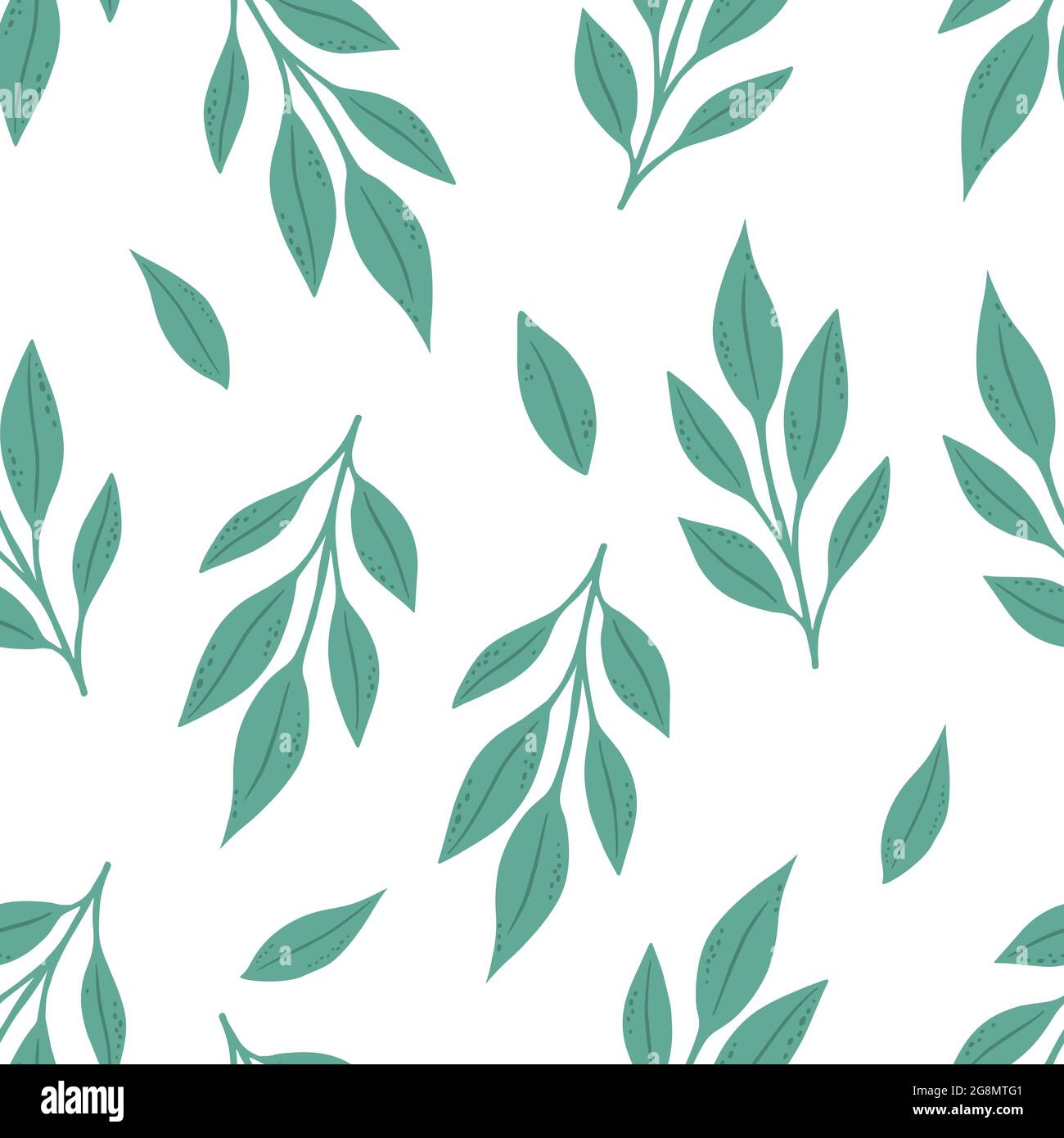 Seamless floral pattern with green leaves. Perfect for textile ...
