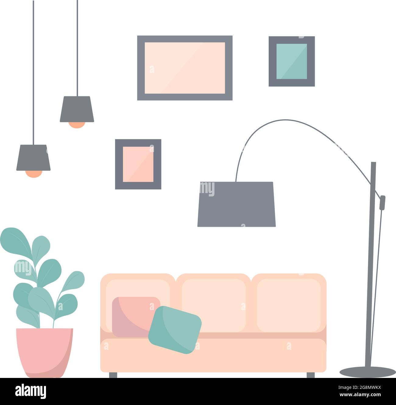 Home interior light beige Stock Vector Images - Alamy