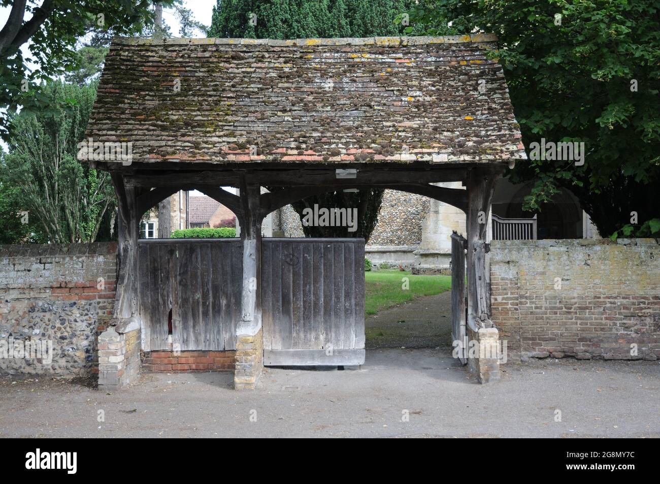 Lych gate, Isleham, Cambridgeshire Stock Photo