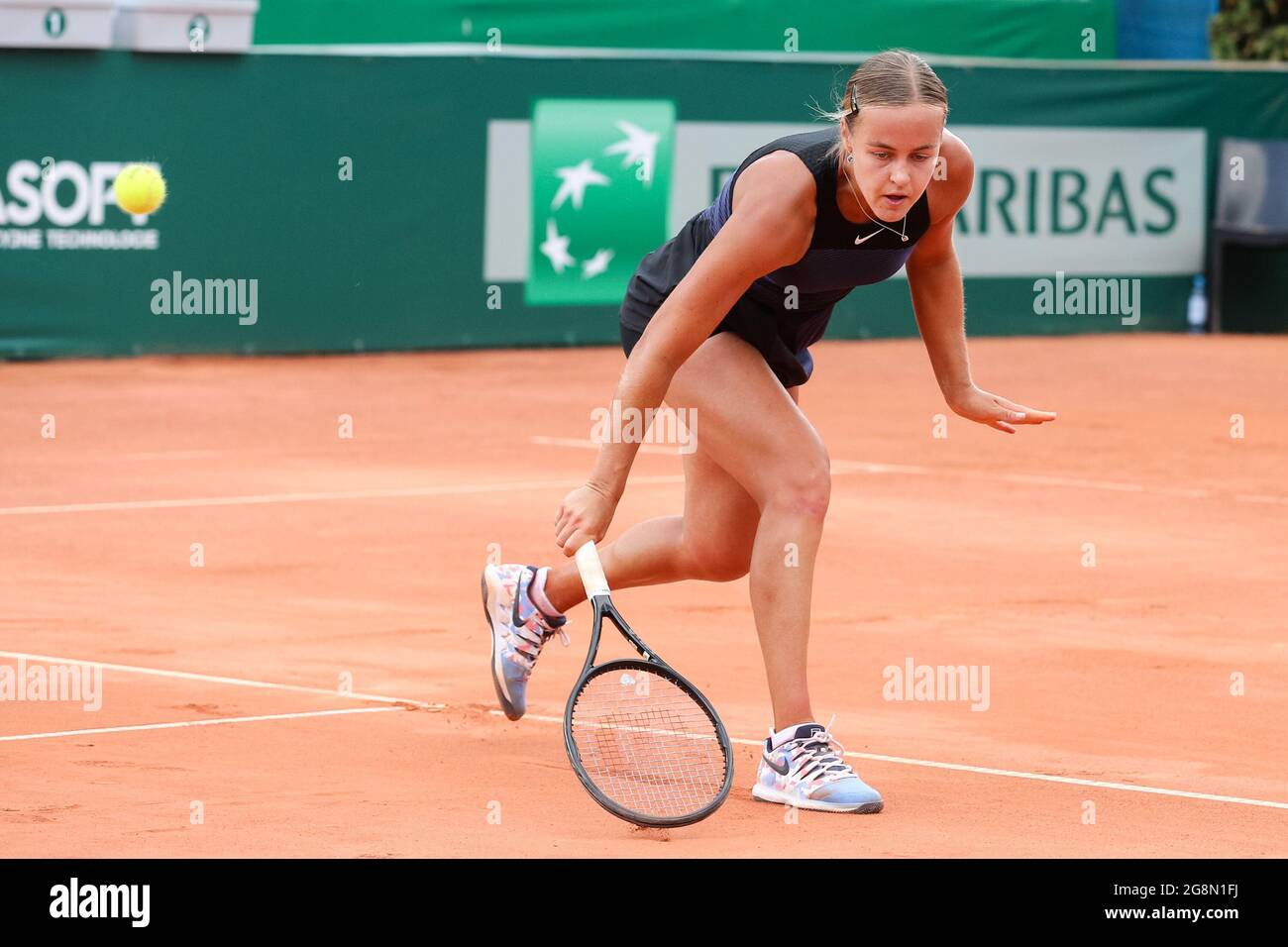 Anna Karolina Schmiedlova (SLOVAKIA) plays against Anna Bondar (HUNGARY) seen in action during the BNP Paribas Poland Open Tournament (WTA 250 category) in Gdynia