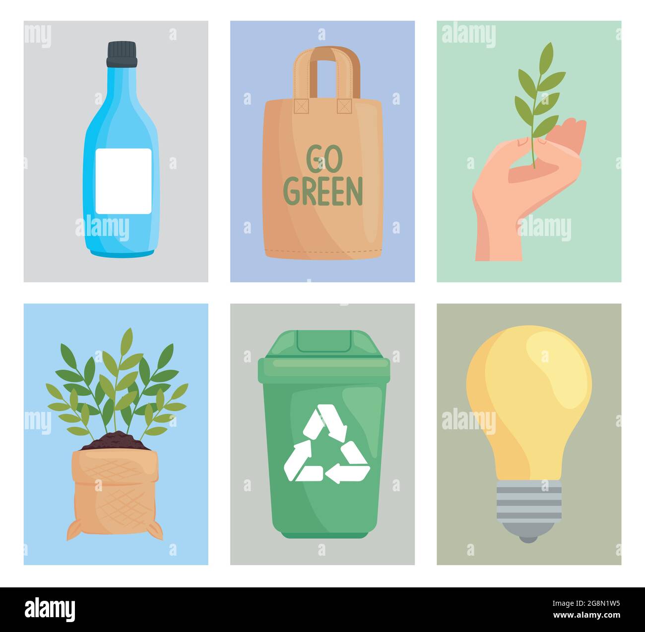 eco friendly six icons Stock Vector Image & Art - Alamy