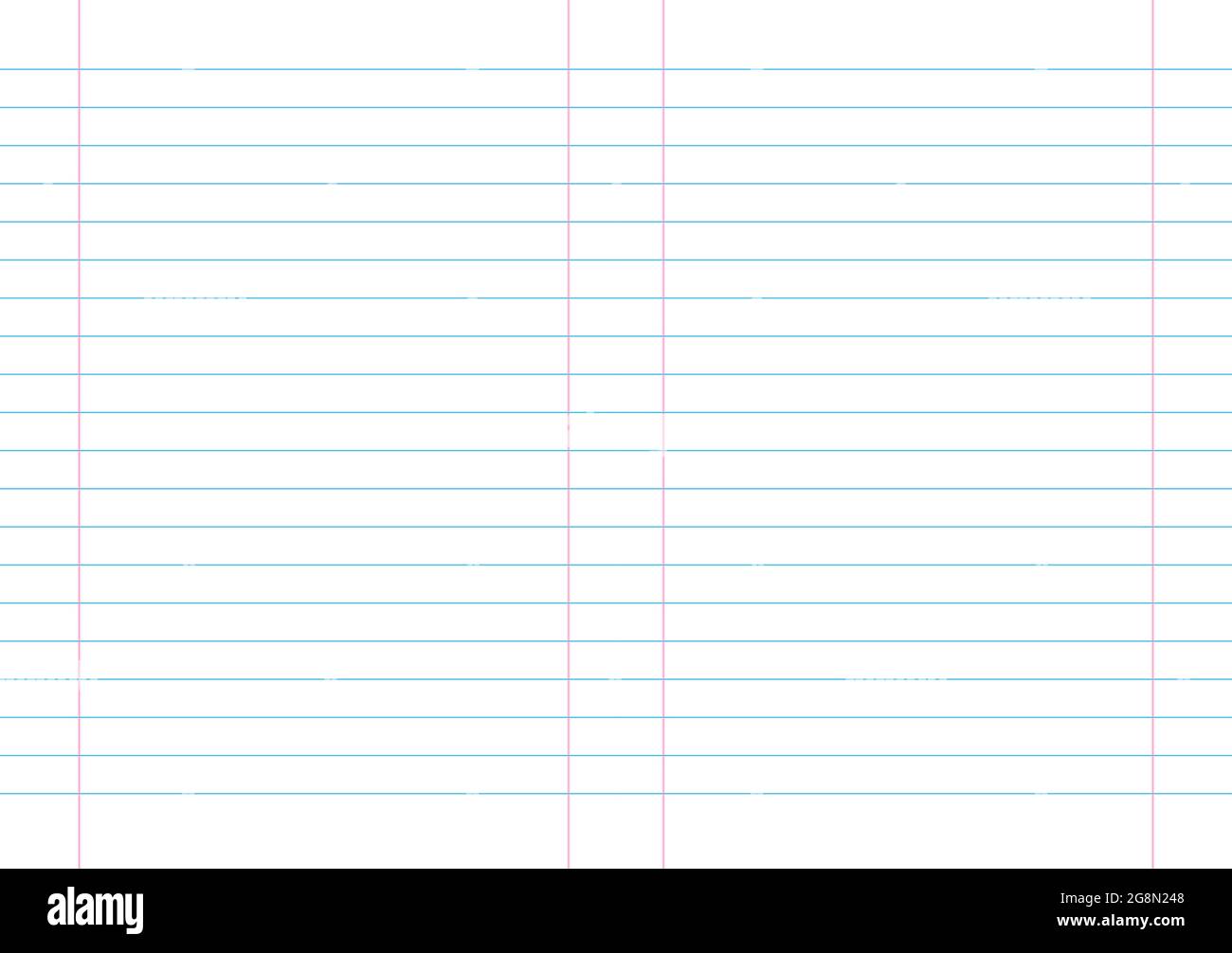 empty lined page notebook school blank pad vector background blue striped copybook red ruled double sheet grid stock vector image art alamy