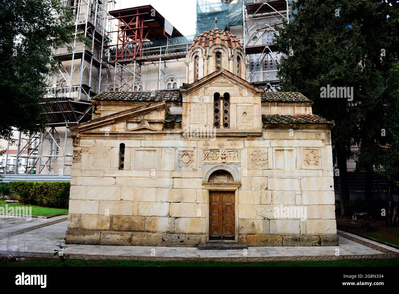 Church of the Virgin Mary Gorgoepekoos and Saint Eleutherius in Athens, Greece. Stock Photo