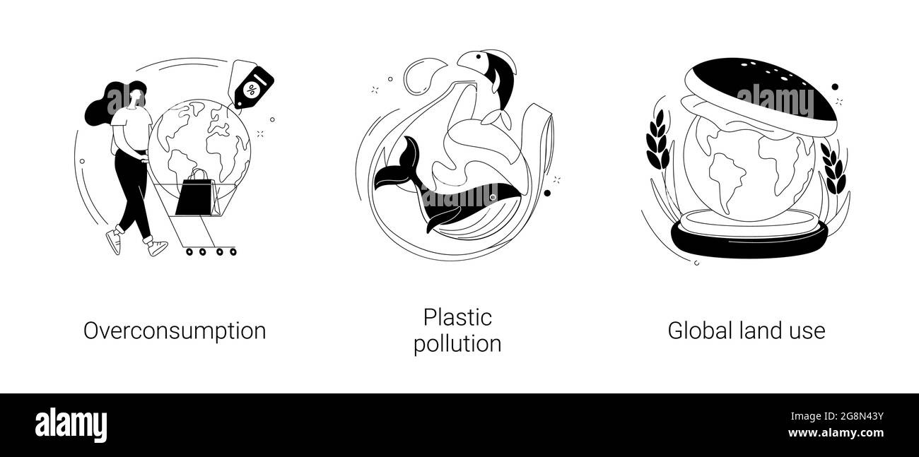 Global pollution problem abstract concept vector illustrations. Stock Vector