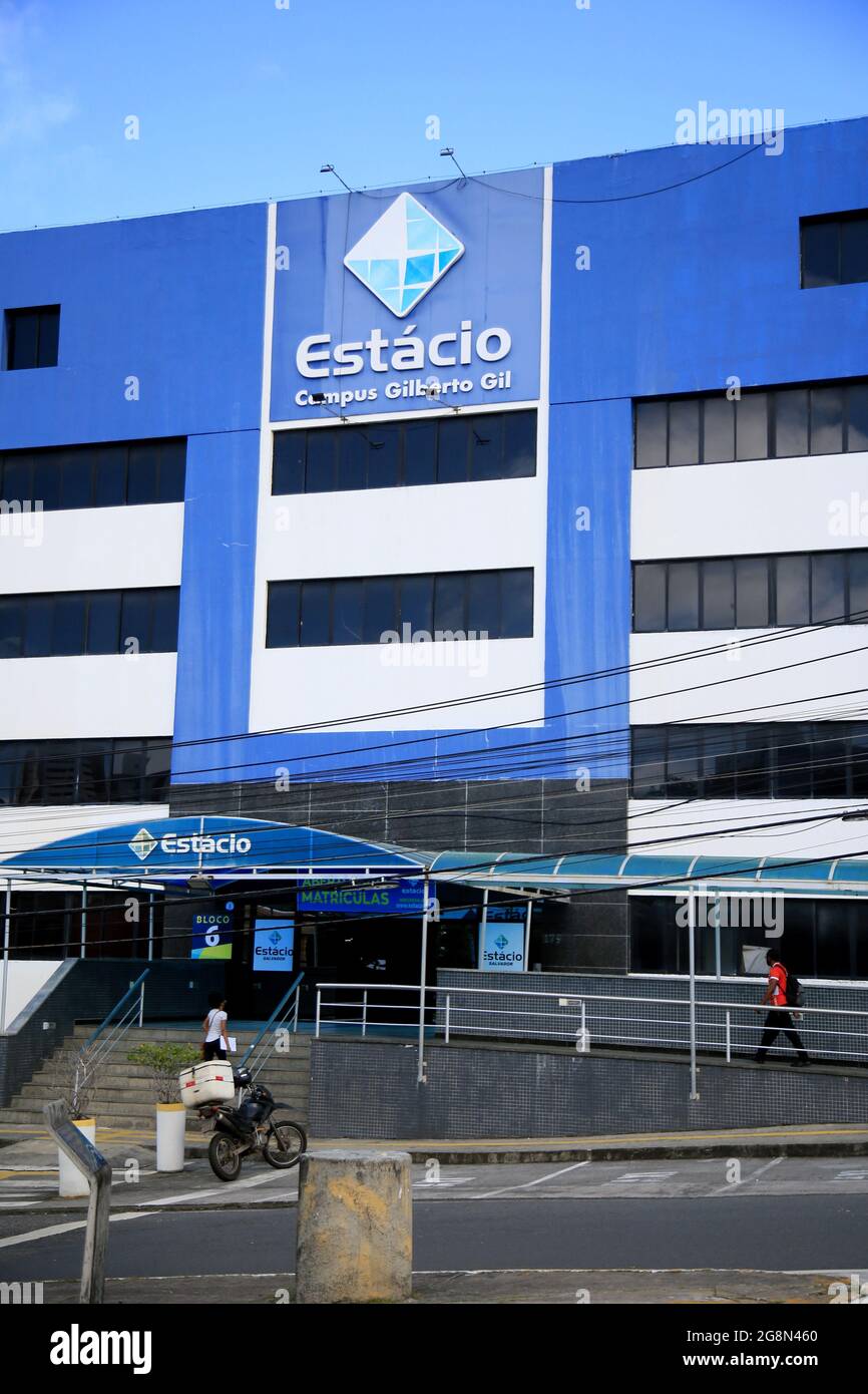 salvador, bahia, brazil - july 20, 2021: facade of the Estacio ...