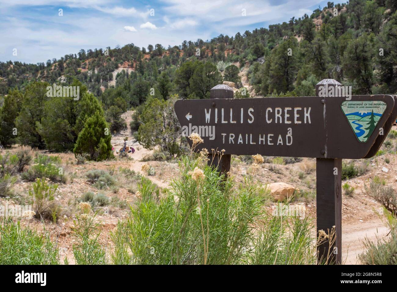 Bryce Canyon NP, UT, USA - May 30, 2020: The Wills Creek Mountain Trailhead Stock Photo