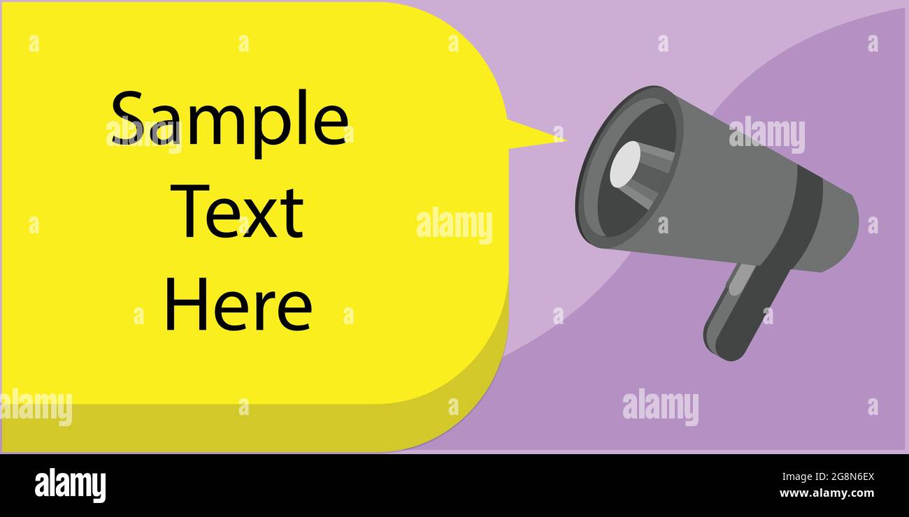 red vector banner sample text here with megaphone Stock Vector
