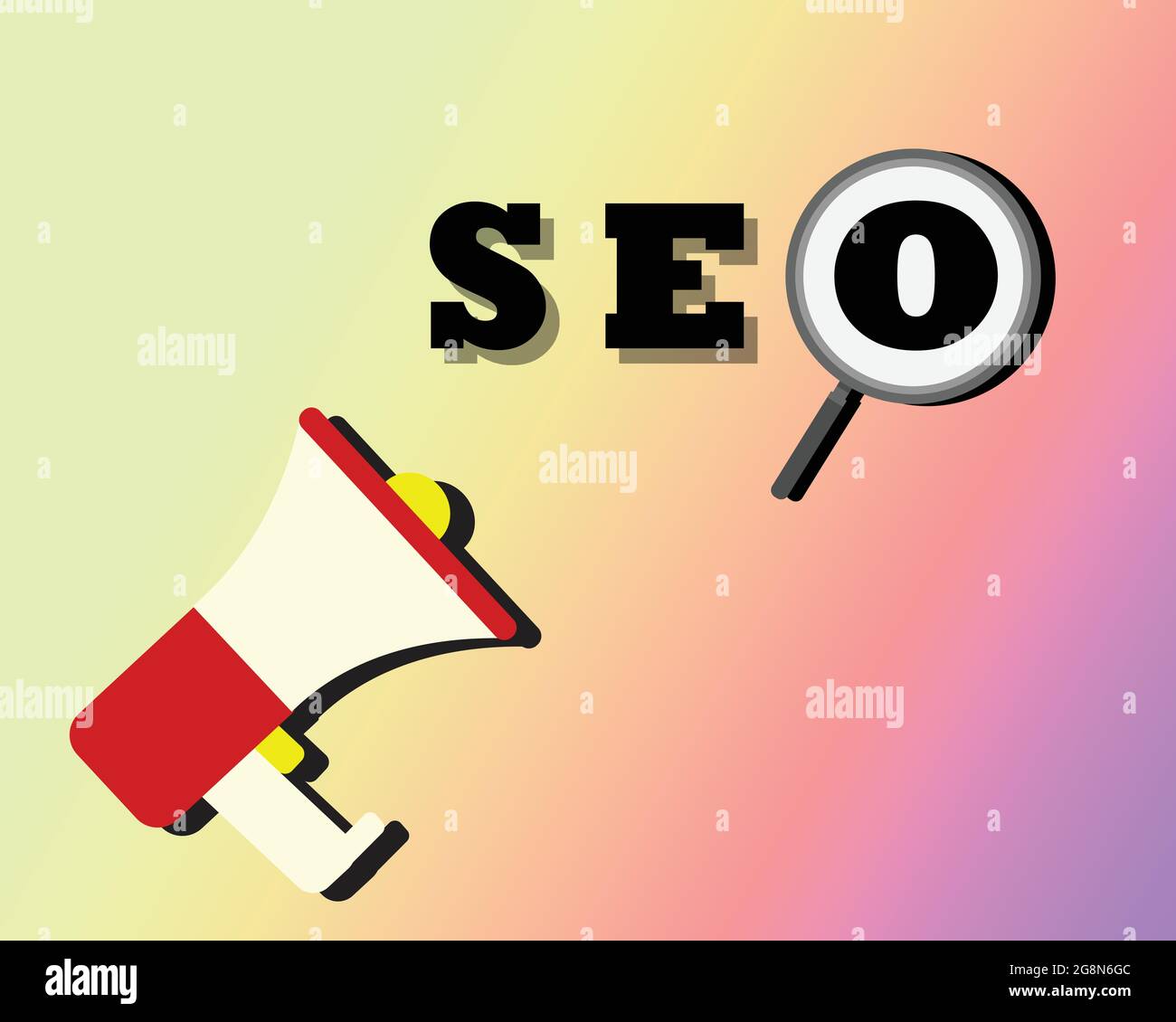 SEO Search Engine Optimization concept for ranking traffic on website, internet technology for business company Stock Vector