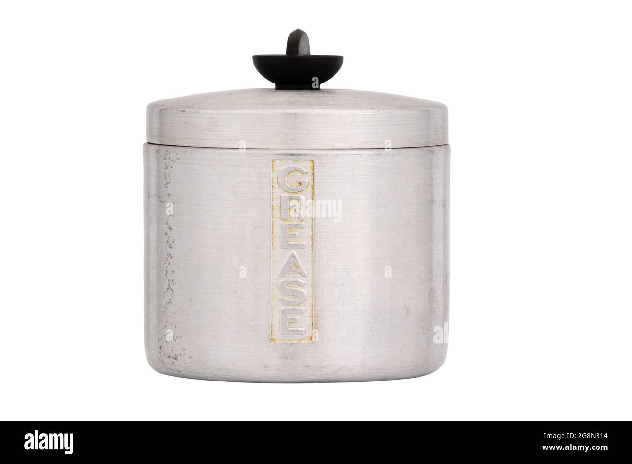Antique Grease Container On White Background Stock Photo Alamy