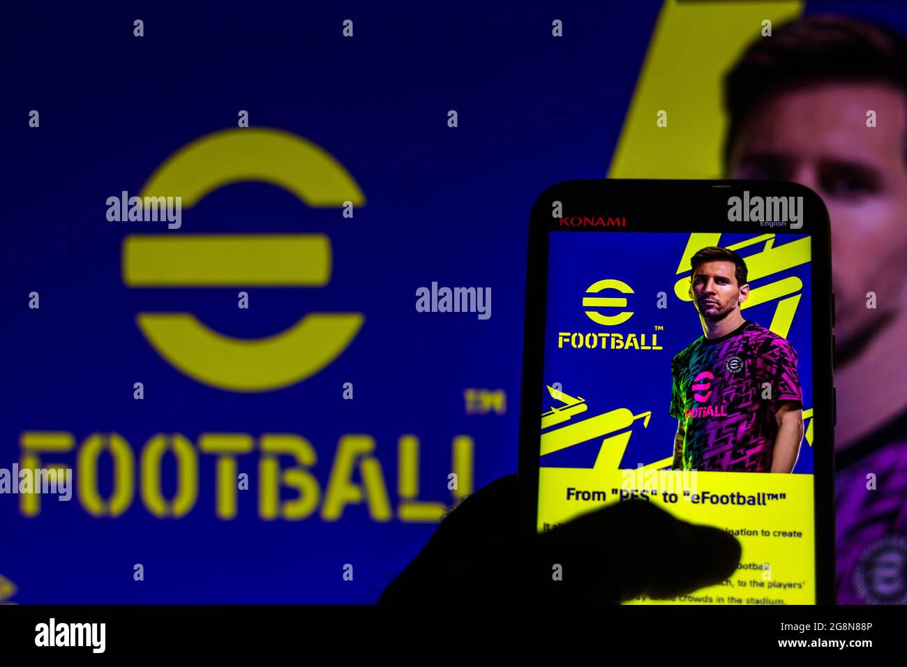 Brazil 21st July 21 In This Photo Illustration Efootball Logo Game Seen Displayed On A Smartphone Konami Reveals That Pro Evolution Soccer Pes Will Be Called Efootball And Will Be Free For