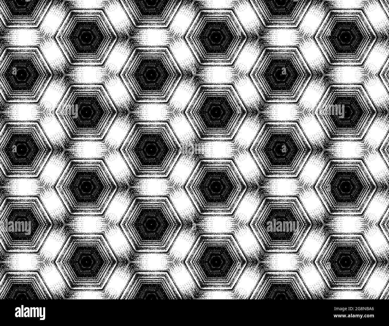 Kaleidoscope pattern hexagon Black and White Stock Photos & Images - Alamy