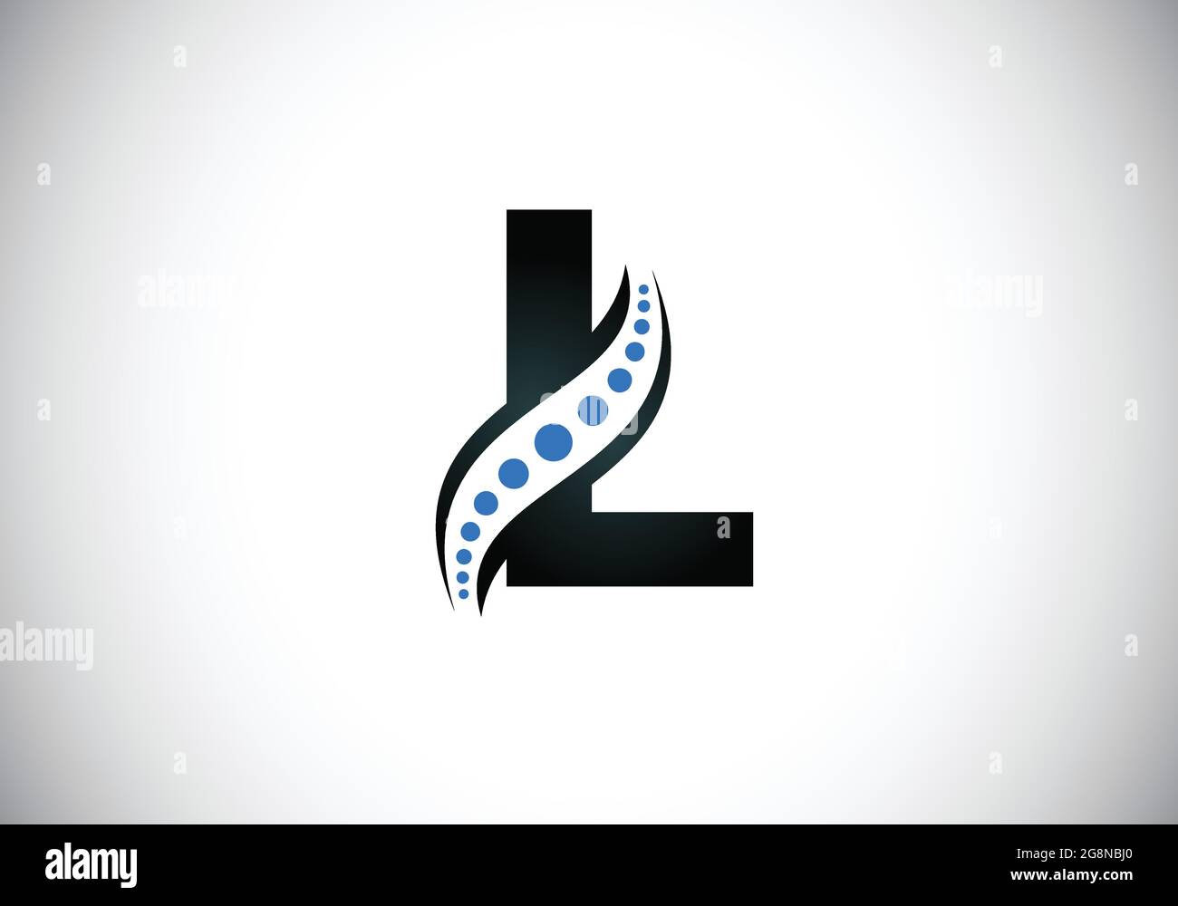 Initial L monogram letter alphabet with chiropractic spine logo. Spinal care icon. Font emblem. Modern logotype for orthopedic business Stock Vector