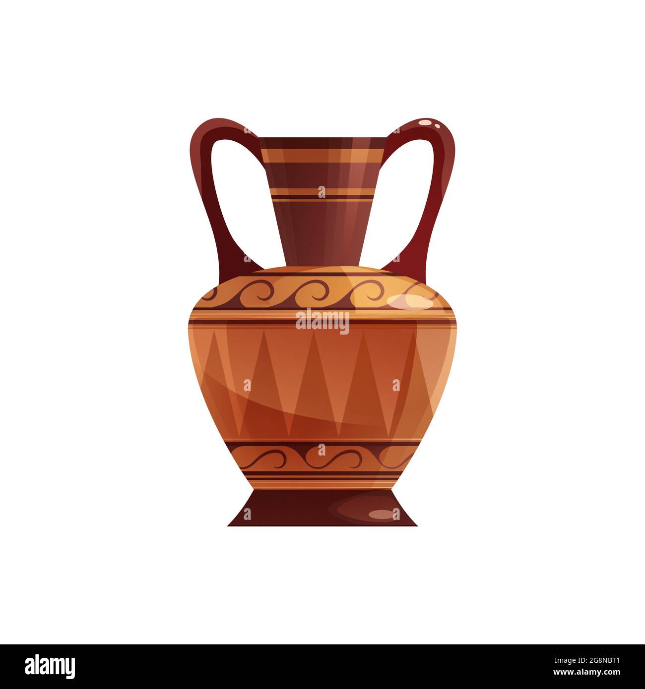 Antique Greek vase with decoration. Ancient traditional clay jar or pot