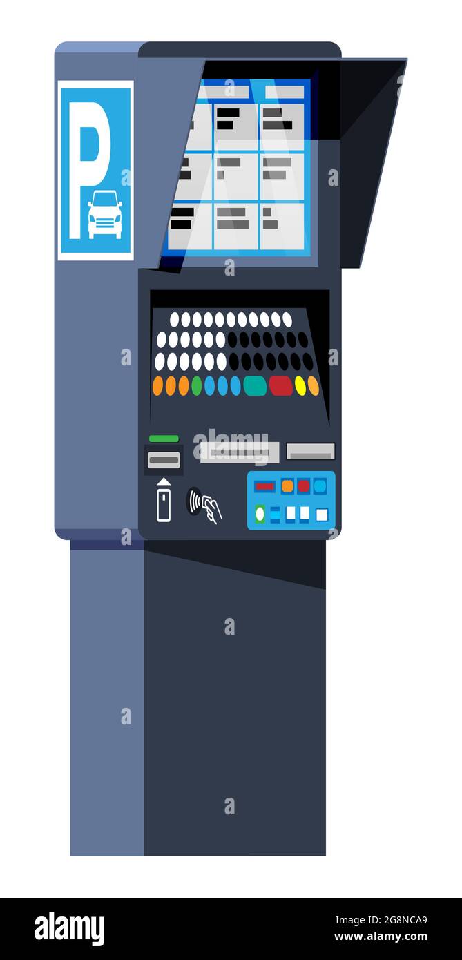 Parking Meter Isolated on White. Stock Vector