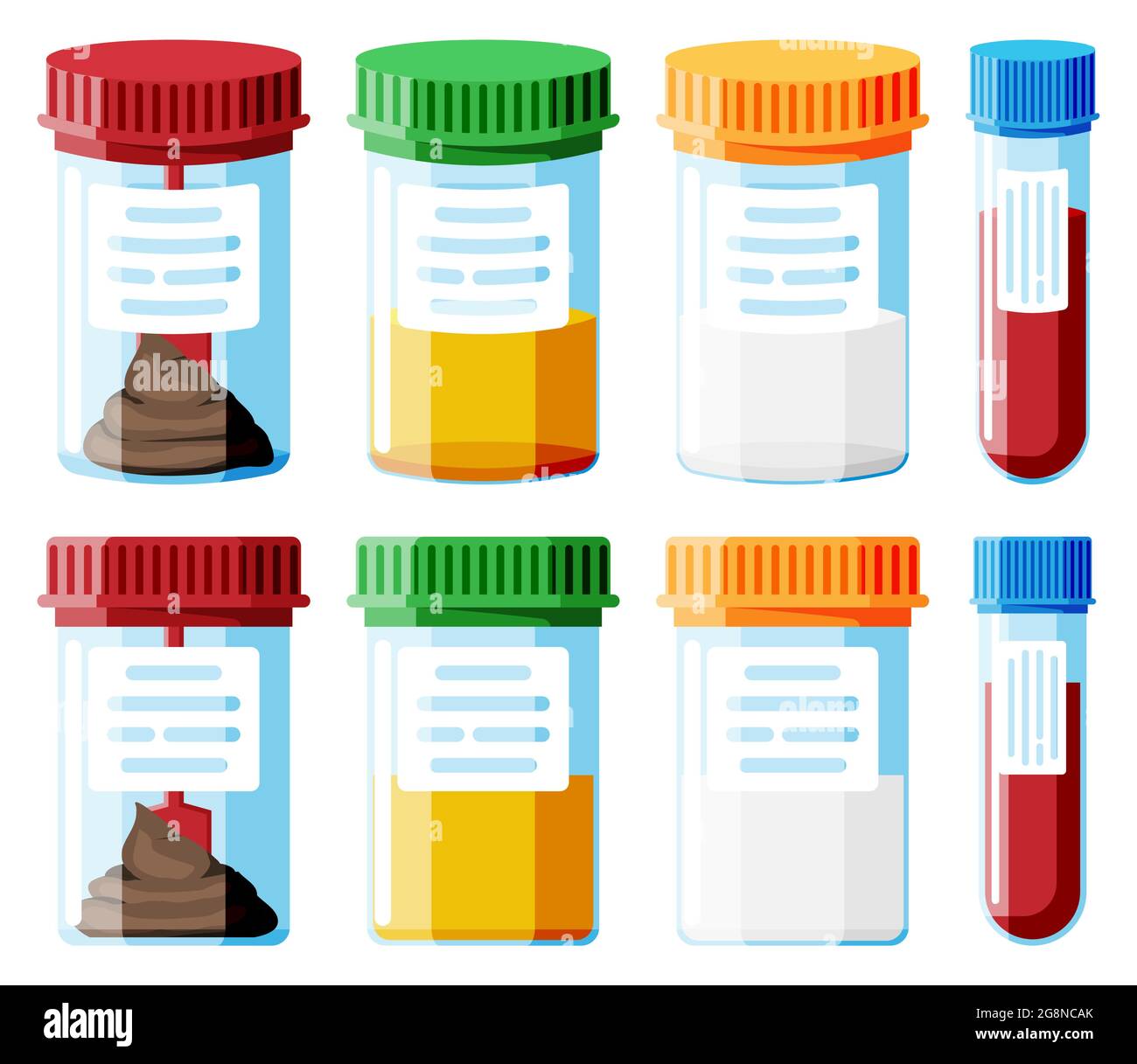 Test Tubes With Caps Stool Blood Urine Sperm Stock Vector Image Art Alamy