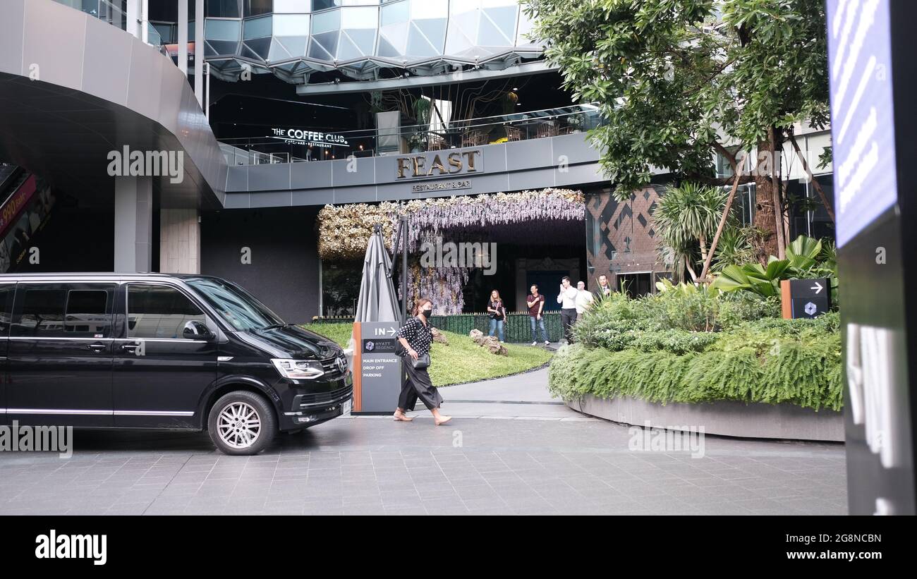 Sukhumvit Road in Bangkok Thailand Bleak Economy Nana to Asoke  Covid-19 pandemic Neighborhood Stock Photo