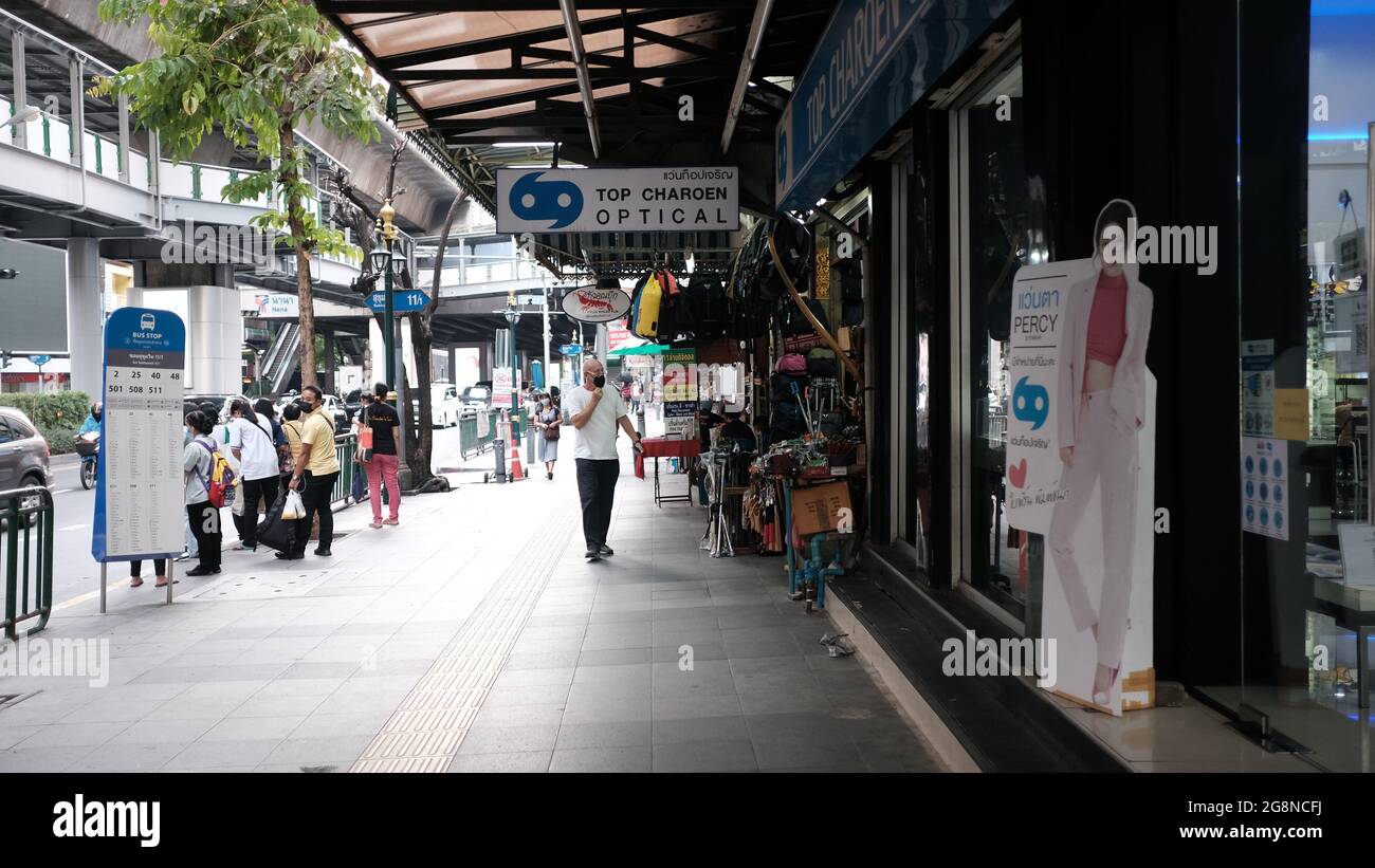 Sukhumvit Road in Bangkok Thailand Bleak Economy Nana to Asoke  Covid-19 pandemic Neighborhood Stock Photo