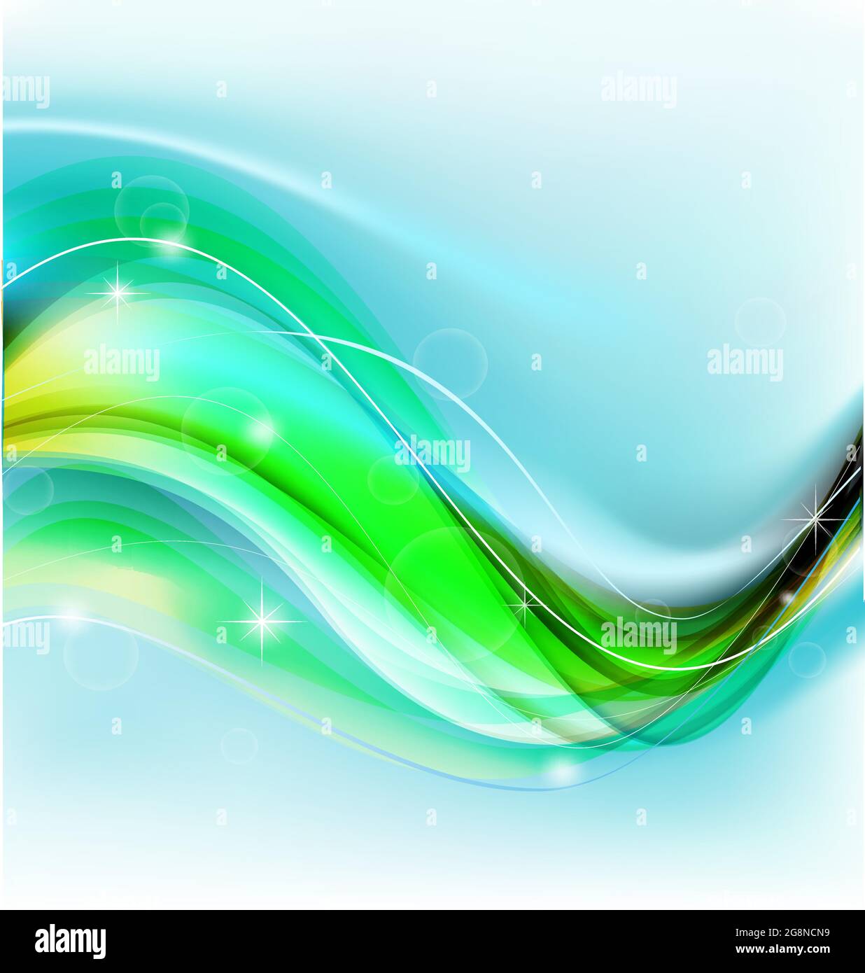 Abstract vector background with various lines and, bokeh and star elements Stock Vector