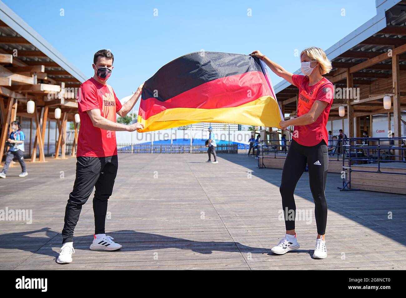 Tokio, Japan. 22nd July, 2021. Water jumper Patrick Hausding (l) and