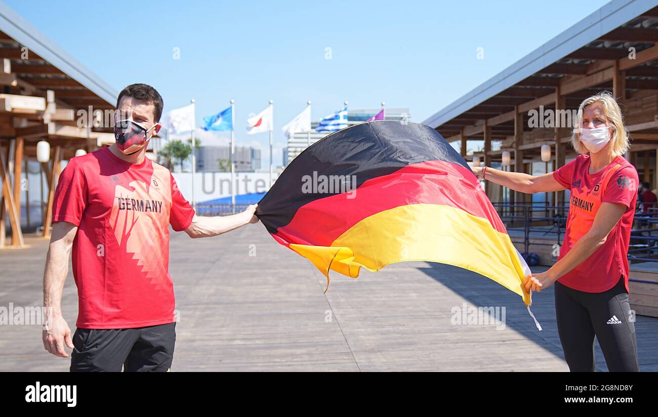 Tokio, Japan. 22nd July, 2021. Water jumper Patrick Hausding (l) and