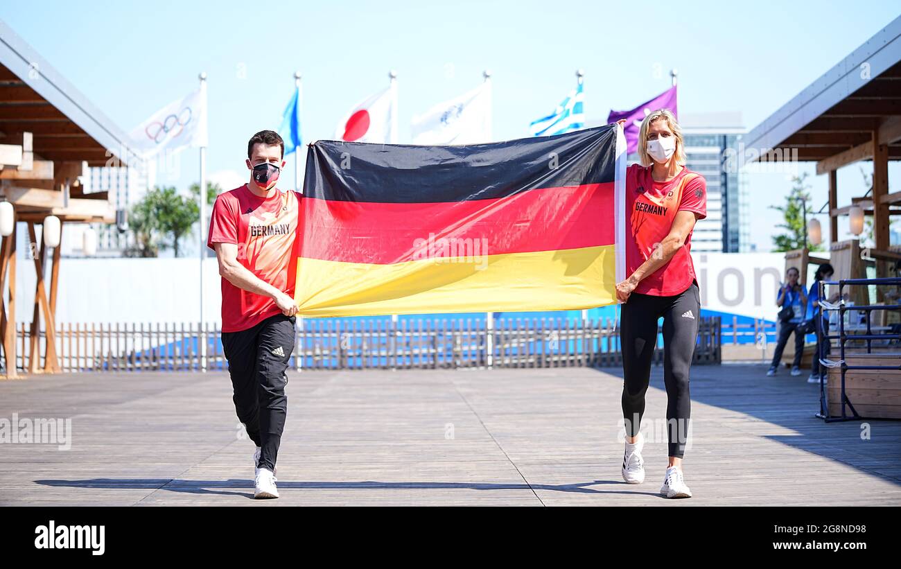 Tokio, Japan. 22nd July, 2021. Water jumper Patrick Hausding (l) and