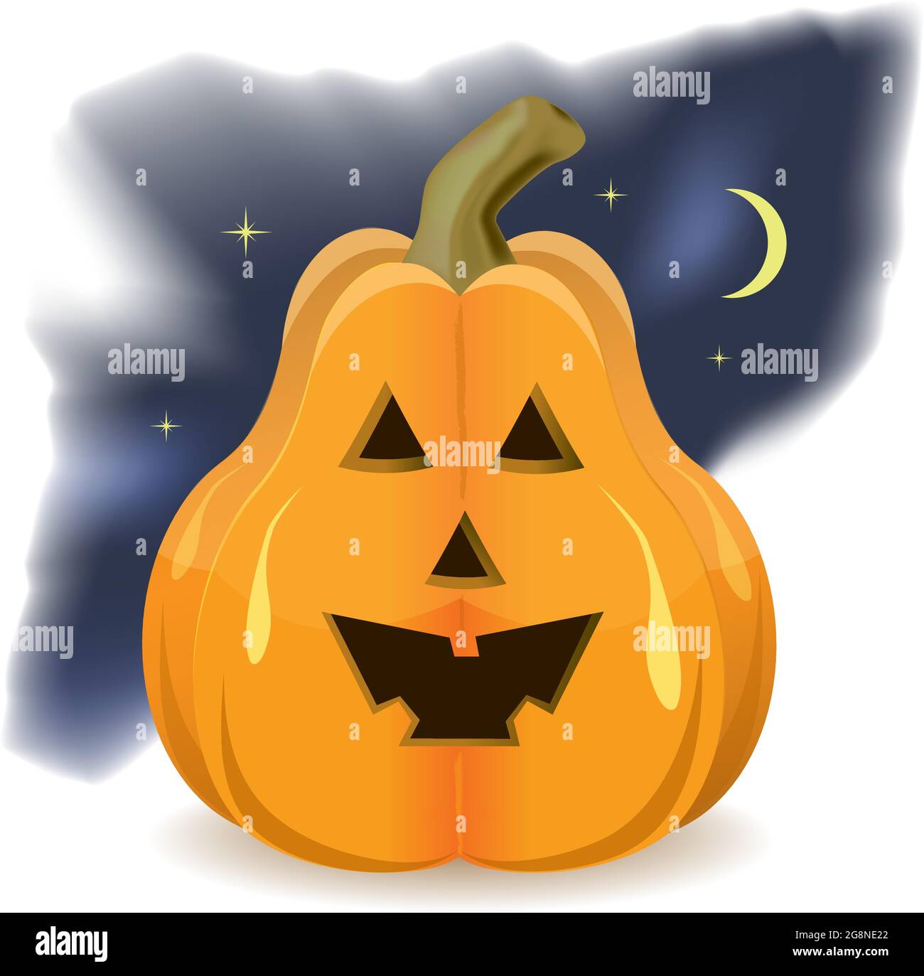 Halloween pumpkin scene vector illustration Stock Vector
