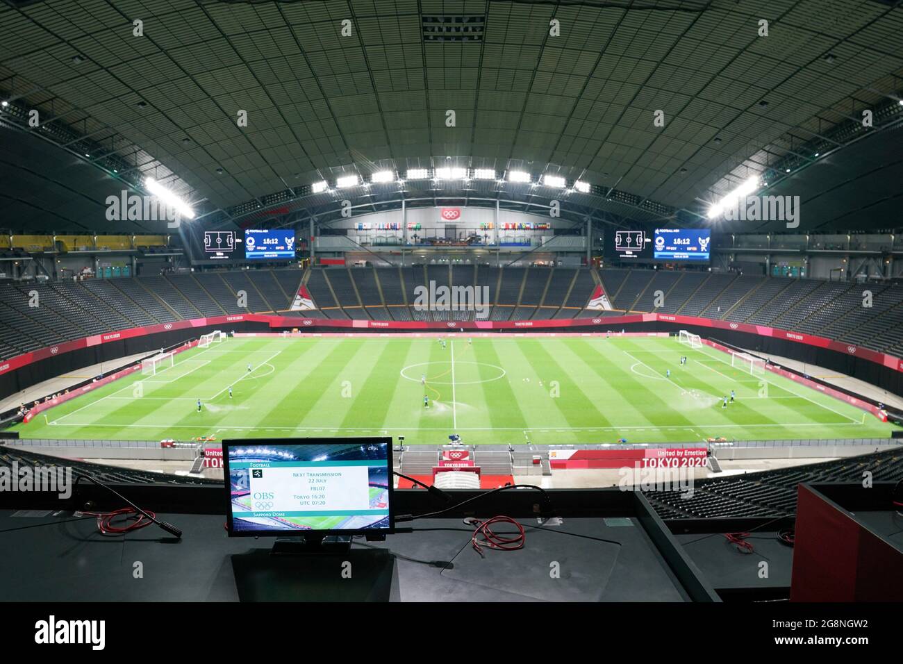 Sapporo Japan 22nd July 21 Obs Next Transmission On Screen Prepared Inside Sapporo Dome Venue During The Men S Olympic Football Tournament Tokyo Match Between Egypt And Spain At Sapporo Dome In