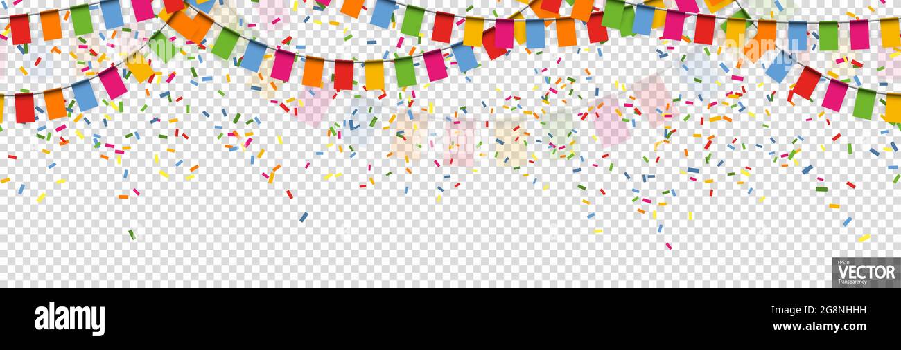EPS 10 vector illustration of seamless colored happy garlands on ...