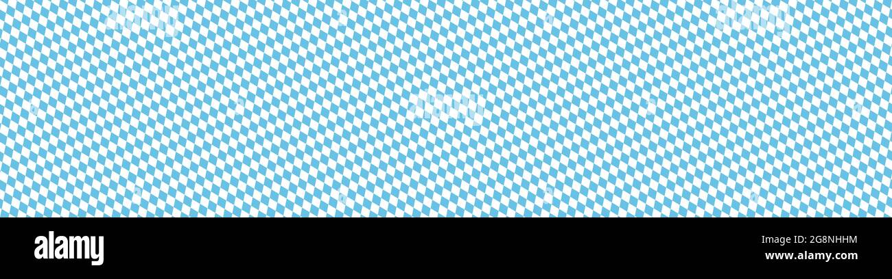 Oktoberfest 2021 background with seamless blue white checkered pattern Stock Vector