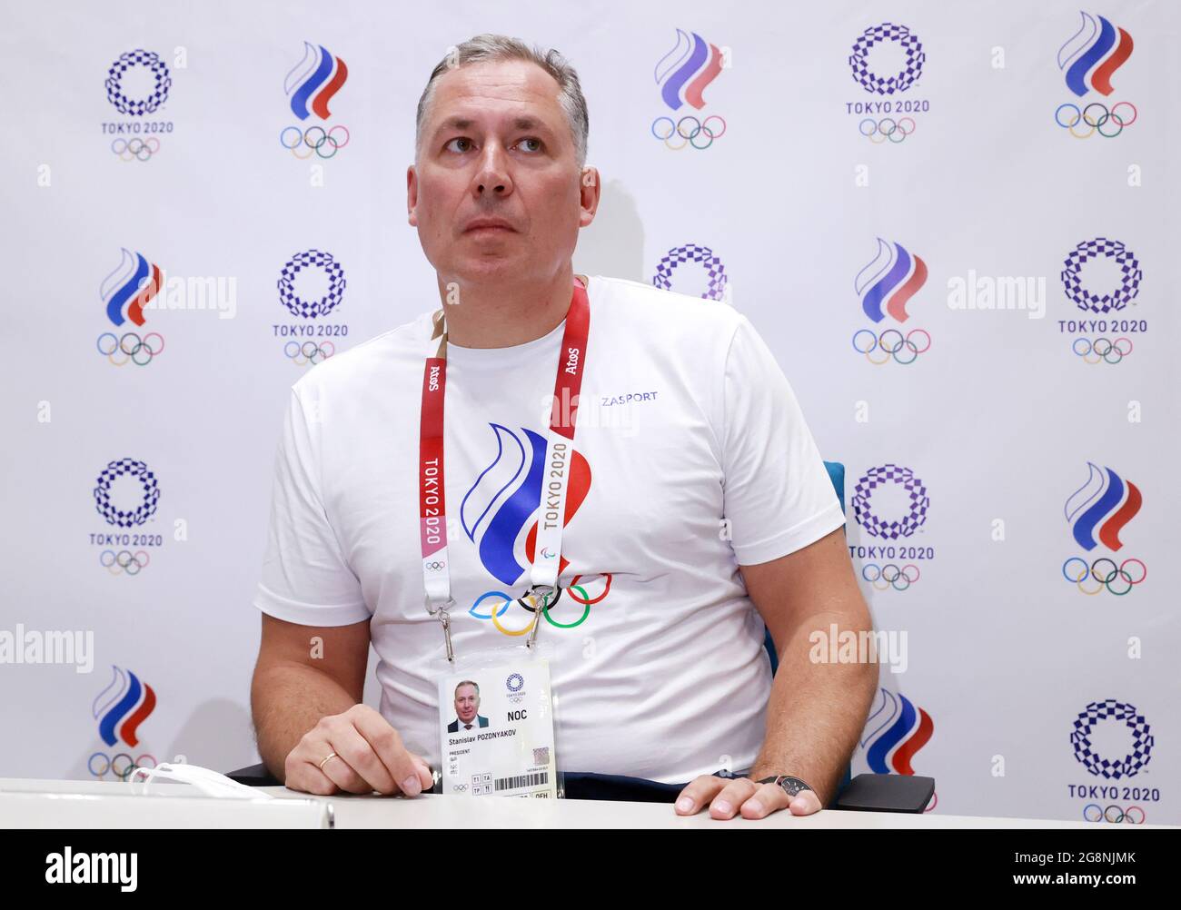 Tokyo Japan July 22 21 Russian Olympic Committee President Stanislav Pozdnyakov Gives A Press Conference Ahead Of The Summer Olympics Tokyo Was To Host The Summer Olympic Games On